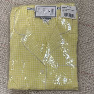 Petite Plume Women's Long Sleeve Twill Pajama Set in Yellow Gingham